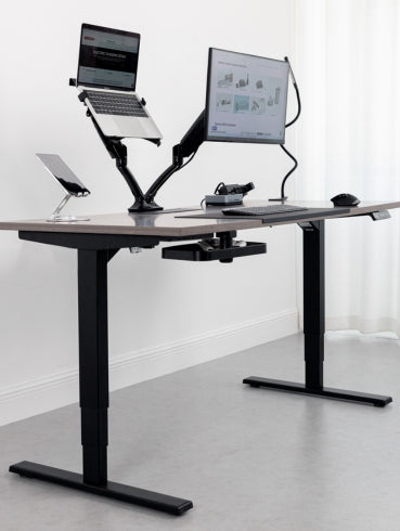 Buy Standing Desk Converter Natural Bamboo Adjustable Sit Stand Riser  Workstation for Desktop or Laptop, Dual Monitor Stand Online in India 