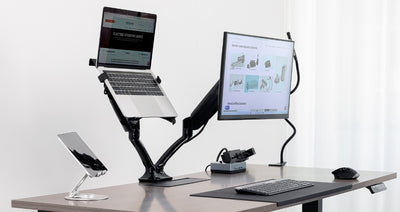 Progrerssive Desk Adjustable CPU Holder and Spacer Kit, pc Desk Mount.  Standing Desk Accessories