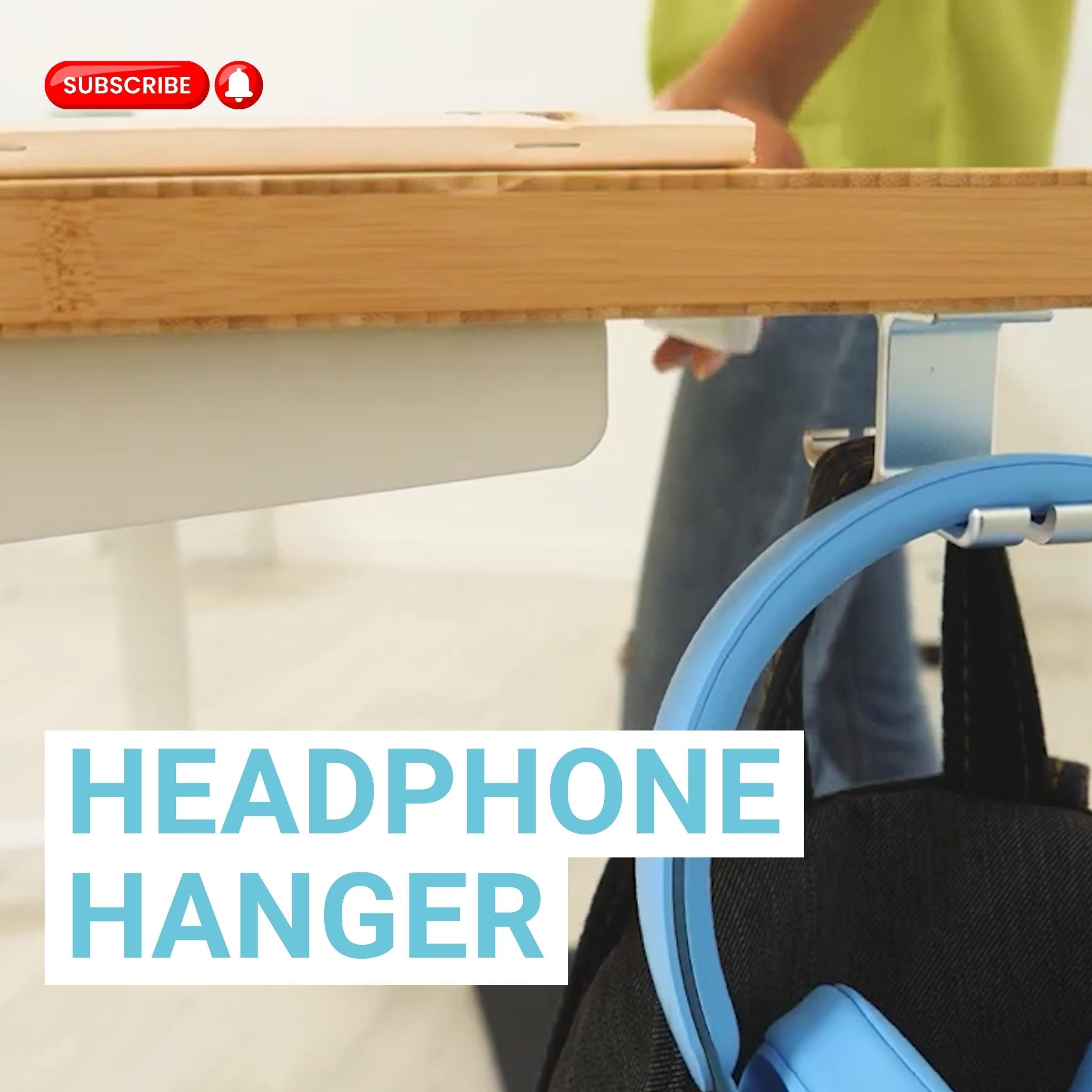 Aluminum Dual Headphone Hanger Under Desk Black DA 13