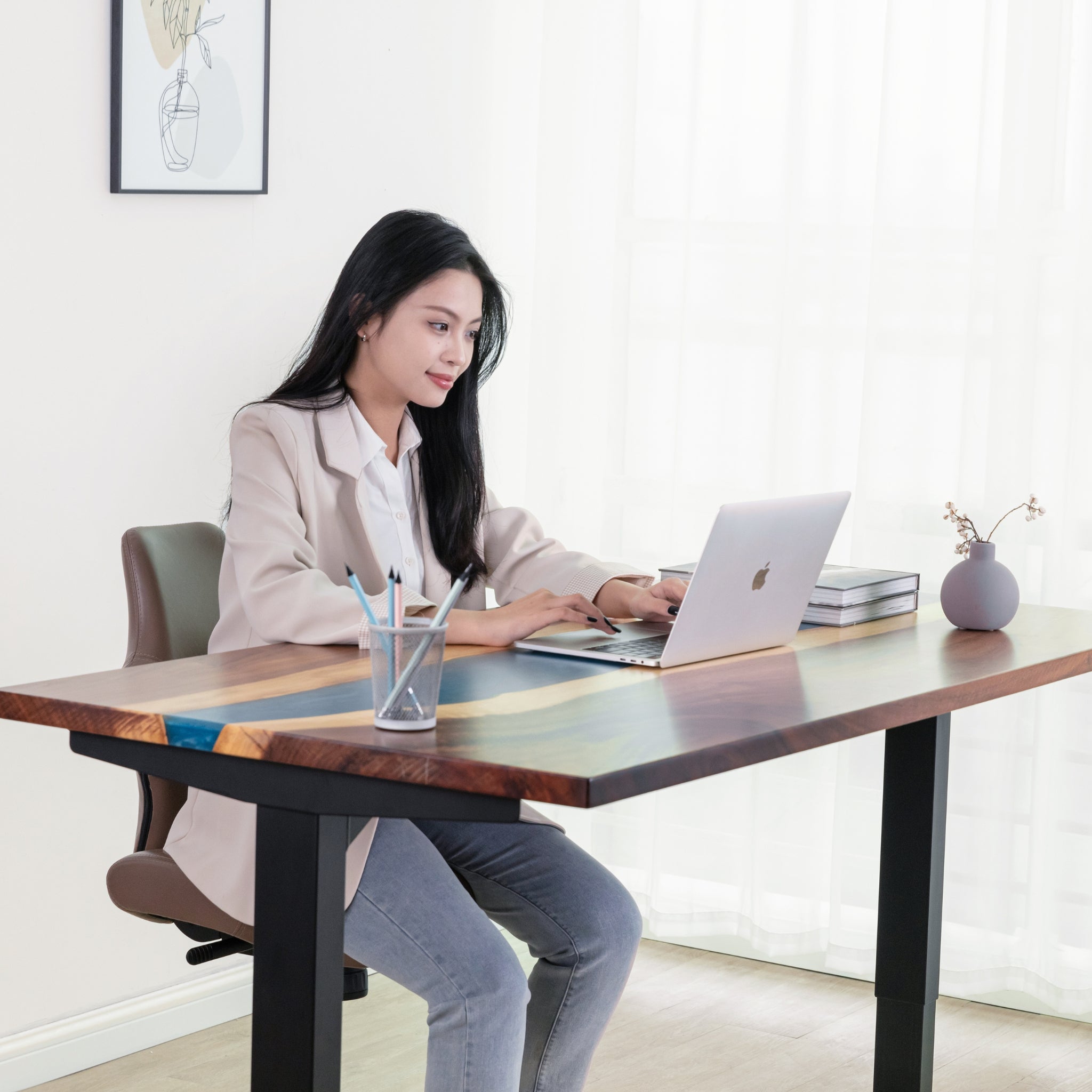 Epoxy corner deals desk