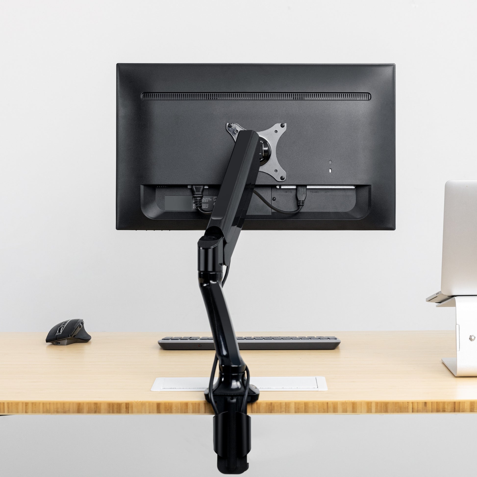 VIVO Single Monitor Height Adjustable Counterbalance Pneumatic Arm Desk  Mount Stand, Classic, Universal VESA Fits Screens up to 32 inches,  STAND-V001O
