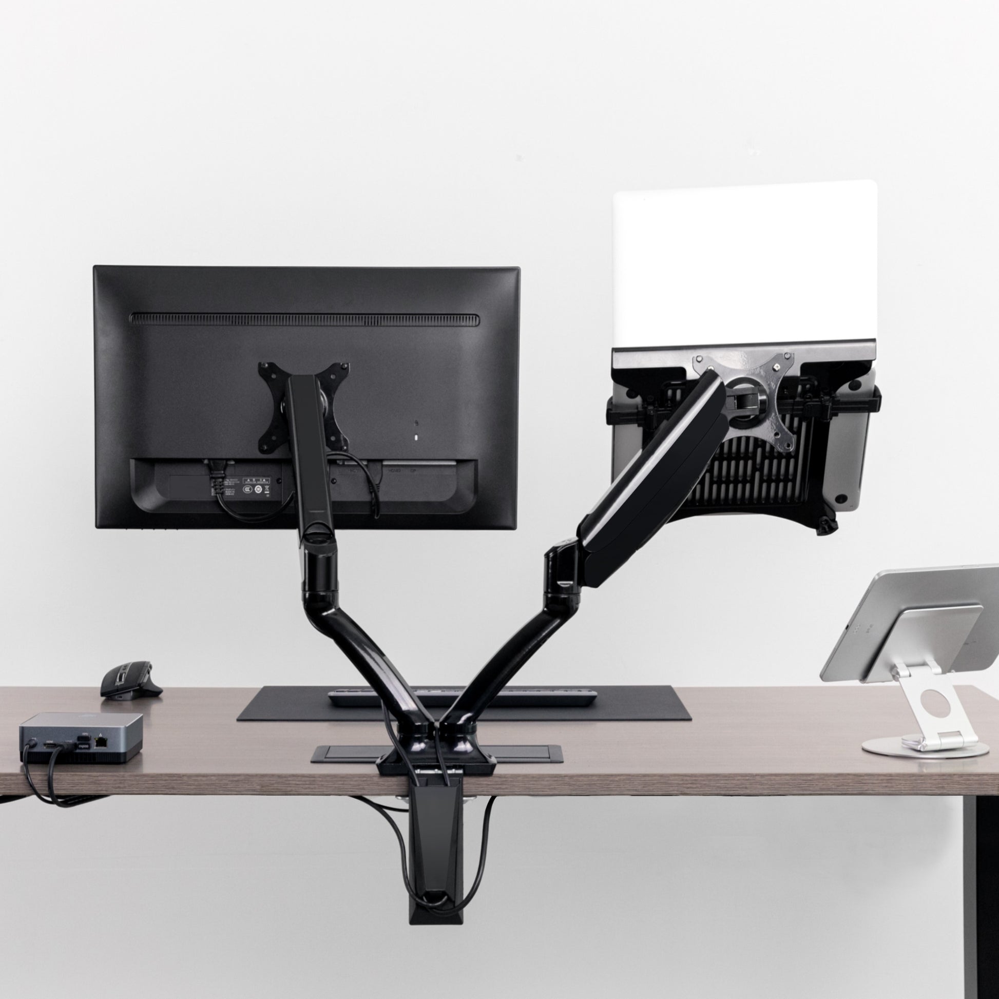 Dual Gas Spring Monitor Arm Progressive Desk